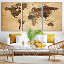 Push Pin World Map Canvas Print – Framed Travel Tracker Wall by MyGreatCanvas | Canvas Wall Art Prints | Photo Prints & Wall Decor
