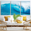 Big Ocean Surfing Wave Wall Art Canvas Print