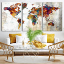 Vintage World Map Canvas Wall Art Print, Warm Tone Global by MyGreatCanvas | Canvas Wall Art Prints | Photo Prints & Wall Decor