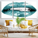Blue Lips Wall Art Canvas Print