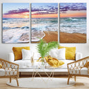 Coastal Sunset Art Beach Canvas Wall Art Print | Ocean Waves by MyGreatCanvas | Canvas Wall Art Prints | Photo Prints & Wall Decor