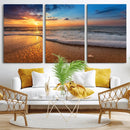 Sunset and Beach at Night Wall Art Canvas Print