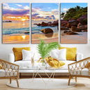 Tropical Island Beach Sunset Canvas Print