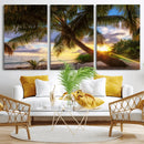 Tropical Island Sunset on the Beach Palms Wall Art Canvas by MyGreatCanvas | Canvas Wall Art Prints | Photo Prints & Wall Decor
