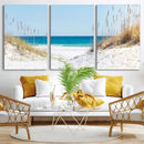 Serene Coastal Dune Path with Ocean View, 3-Panel Beach
