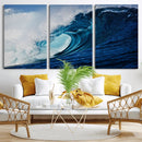 Ocean Wave at Sunset Canvas Art, Large Wall Print of Vibrant