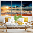 Golden Hour Sunset Over Ocean Waves Wall Art Canvas Print | by MyGreatCanvas | Canvas Wall Art Prints | Photo Prints & Wall Decor