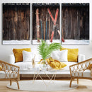 Vintage Ski Gear Canvas Print, Vintage Ski Gear Against