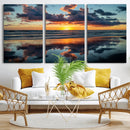 Beach Sunset Print - Stunning Ocean Canvas Artwork with