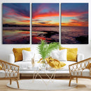 Glorious Sunset on The Beach Wall Art Canvas Print