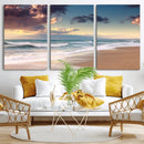 Cloudy Weather Beach Sunset Canvas Print | Sunrise Wall Art