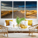 Ocean Beach Dark Clouds Wall Art Canvas Print
