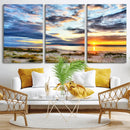 Sunset On The Ocean Wall Art Canvas Print