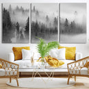 Foggy Misty Forest Canvas Wall Art – Black and White by MyGreatCanvas | Canvas Wall Art Prints | Photo Prints & Wall Decor