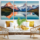 Landscape Mountain and Lake View Wall Art Canvas Print