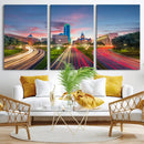 Dallas City Lights Large Wall Art Dallas Cityscape Canvas
