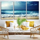 Majestic Ocean Wave Wall Art Canvas | 3 Panel Large Seascape