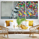 Banksy Colorful Street Graffiti Canvas Wall Art Print, by MyGreatCanvas | Canvas Wall Art Prints | Photo Prints & Wall Decor