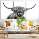 Scottish Highland Cow Cattle Art Print Wall Art Canvas Print by MyGreatCanvas | Canvas Wall Art Prints | Photo Prints & Wall Decor