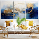 Navy Blue Abstract Wall Art Canvas Print