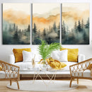 Abstract Forest Print - Mountain Wall Art | Autumn Landscape