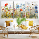 Colorful Wildflower Canvas Wall Art - Vibrant Floral