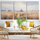 Golden Fields Wall Art Print Canvas – Serene Landscape of