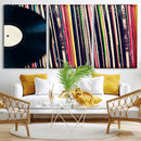 Vinyl Record and Album Collection Canvas Wall Art - Retro