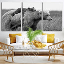 Bear and Cub Wall Art Canvas | 399 Bear Cub