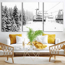 Winter Forest Wall Art Canvas Print – Framed Snowy Mountain