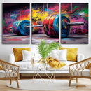 Abstract Graffiti Barbell Canvas Wall Art – Urban Fitness