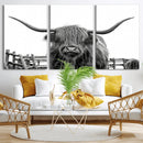 Longhorn Canvas Print, Bighorn Cow Wall Art Canvas Print