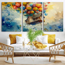 UP-Inspired Floating House with Balloons Canvas Art –