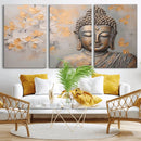 Abstract Buddha Statue Wall Art Canvas Print - Modern