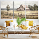 Rustic Farmhouse Barn Wall Art | 3-Panel Framed Gallery Wrap by MyGreatCanvas | Canvas Wall Art Prints | Photo Prints & Wall Decor