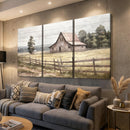 Rustic Farmhouse Barn Wall Art | 3-Panel Framed Gallery Wrap