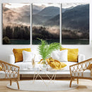 Foggy Mountain Canvas Print Forest Wall Art