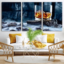 Whiskey Ice Wall Art Canvas Print