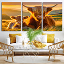 Scottish Cow and Baby Cow Canvas Wall Art Animal Print