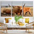 Highland Cow Canvas Wall Art Animal Print for Farm House