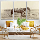 Cowboy Wall Art - Western Horse Canvas Print - Vintage