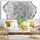 Rustic Tree Ring Wall Art Canvas Print – Framed and Ready to