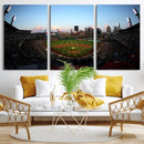 PNC Park Evening Game Triple Canvas Wall Art - Pittsburgh