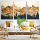 Rustic Wood Mountain Wall Art Print | Triptych Giclee Print by MyGreatCanvas | Canvas Wall Art Prints | Photo Prints & Wall Decor