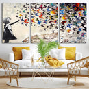 Banksy Graffiti Wall Art Canvas Print: Girl Releasing