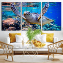 Underwater Sea Turtle Wall Art Canvas Print – Vibrant Ocean