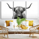 Highland Wall Art Canvas Print – Minimalist Black and White by MyGreatCanvas | Canvas Wall Art Prints | Photo Prints & Wall Decor
