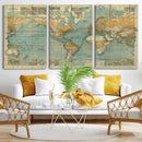 Push Pin World Map Canvas Print – Travel Tracker Wall Art by MyGreatCanvas | Canvas Wall Art Prints | Photo Prints & Wall Decor