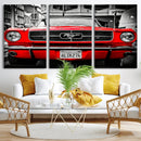 Red Mustang Car Wall Art – Framed Classic Vehicle Canvas by MyGreatCanvas | Canvas Wall Art Prints | Photo Prints & Wall Decor