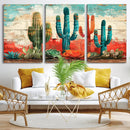 Colorful Cacti Wall Art – Framed Vibrant Succulent Canvas by MyGreatCanvas | Canvas Wall Art Prints | Photo Prints & Wall Decor